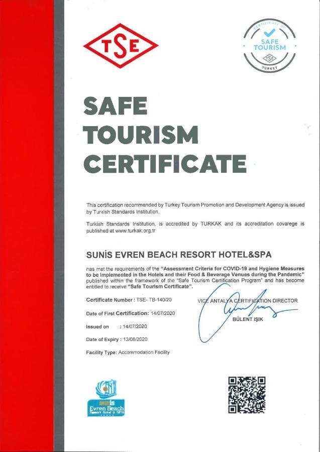 Sunis Evren Beach Resort Hotel & Spa Side Esterno foto